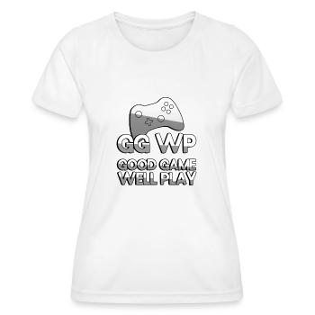 GG WP GOOD GAME WELL PLAY + Controller - Gaming - Frauen Funktions-T-Shirt - Weiß - Vorne - AI Model Female 172 dark (172cm)