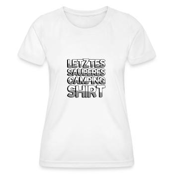 LETZTER SAUBERER CAMPING SHIRT - Camping - Frauen Funktions-T-Shirt - Weiß - Vorne - AI Model Female 172 dark (172cm)