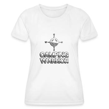 CAMPING WARRIOR + Kompass - Camping - Frauen Funktions-T-Shirt - Weiß - Vorne - AI Model Female 172 dark (172cm)