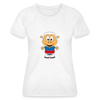 SCHAF - INLINE SKATES - SPORT - TIER - INLINER - Frauen Funktions-T-Shirt - Weiß - Vorne - AI Model Female 172 dark (172cm)
