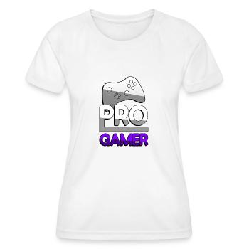 PRO GAMER (Lila) + Controller - Gaming - Frauen Funktions-T-Shirt - Weiß - Vorne - AI Model Female 172 dark (172cm)