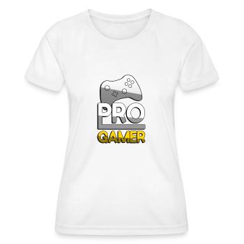 PRO GAMER (Gelb) + Controller - Gaming - Frauen Funktions-T-Shirt - Weiß - Vorne - AI Model Female 172 dark (172cm)