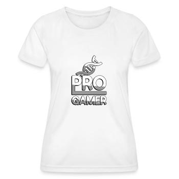 PRO GAMER (Weiß) + DNA - Gaming - Frauen Funktions-T-Shirt - Weiß - Vorne - AI Model Female 172 dark (172cm)