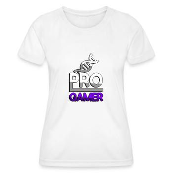 PRO GAMER (Lila) + DNA - Gaming - Frauen Funktions-T-Shirt - Weiß - Vorne - AI Model Female 172 dark (172cm)