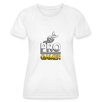 PRO GAMER (Gelb) + DNA - Gaming - Frauen Funktions-T-Shirt - Weiß - Vorne - AI Model Female 172 dark (172cm)