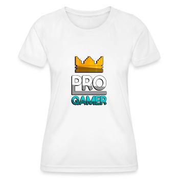 PRO GAMER (Türkis) + King Crown - Gaming - Frauen Funktions-T-Shirt - Weiß - Vorne - AI Model Female 172 dark (172cm)