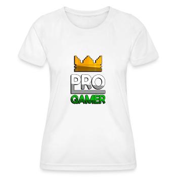 PRO GAMER (Grün) + King Crown - Gaming - Frauen Funktions-T-Shirt - Weiß - Vorne - AI Model Female 172 dark (172cm)