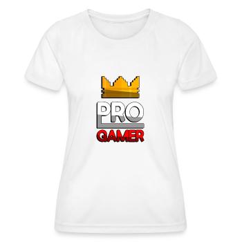 PRO GAMER (Rot) + King Crown - Gaming - Frauen Funktions-T-Shirt - Weiß - Vorne - AI Model Female 172 dark (172cm)