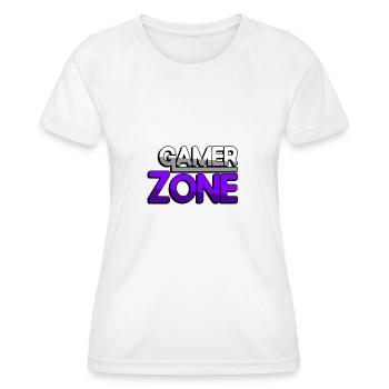 GAMER ZONE (Purple) - Gaming - Women's Functional T-Shirt - white - Front - AI Model Female 172 dark (172cm)