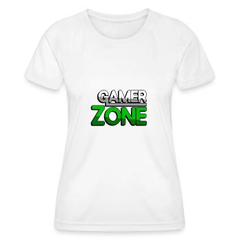 GAMER ZONE (Green) - Gaming - Women's Functional T-Shirt - white - Front - AI Model Female 172 dark (172cm)