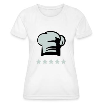 Chapeau de chef chef 5 étoiles - T-shirt sport Femme - blanc - Devant - AI Model Female 172 dark (172cm)