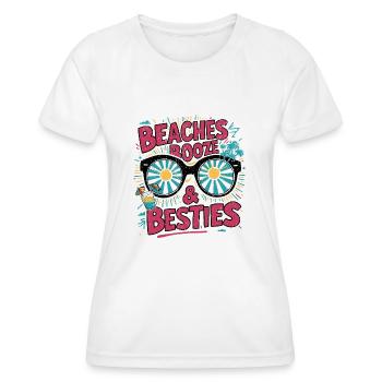 Vacances entre filles – plages, boissons, copines - T-shirt sport Femme - blanc - Devant - AI Model Female 172 dark (172cm)
