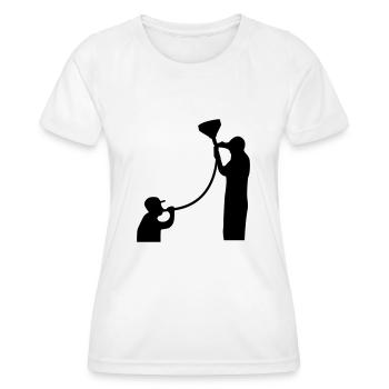 Bier Trichter Beer Bong - Frauen Funktions-T-Shirt - Weiß - Vorne - AI Model Female 172 dark (172cm)
