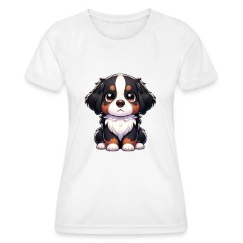Illustration numérique d’un bouvier bernois mignon - T-shirt sport Femme - blanc - Devant - AI Model Female 172 dark (172cm)