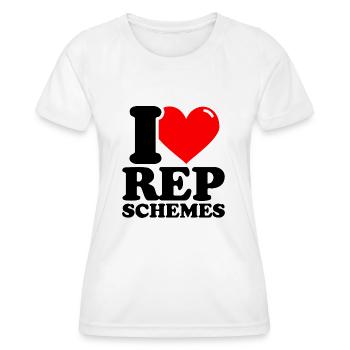 Ich liebe Rep-Programme – Fitness-Gewichtheben lus - Frauen Funktions-T-Shirt - Weiß - Vorne - AI Model Female 172 dark (172cm)