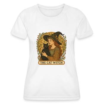 Die Katzenhexe - Frauen Funktions-T-Shirt - Weiß - Vorne - AI Model Female 172 dark (172cm)