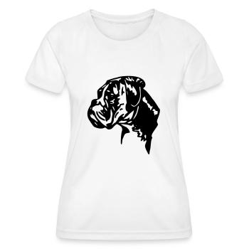 boxer hund - Frauen Funktions-T-Shirt - Weiß - Vorne - AI Model Female 172 dark (172cm)