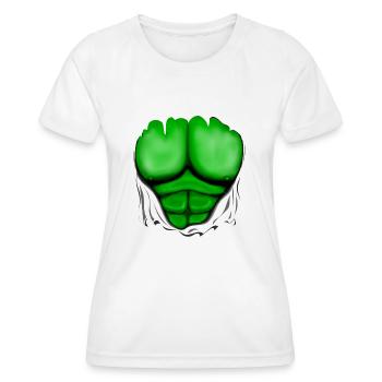 Ripped Muscles Green, six pack, chest T-shirt - Women's Functional T-Shirt - white - Front - AI Model Female 172 dark (172cm)