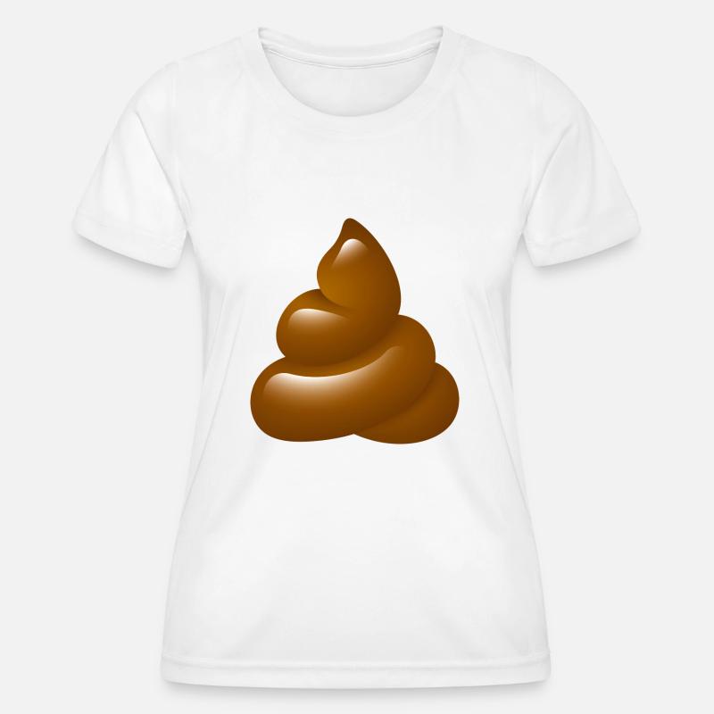 Smiley Poo - Women's Functional T-Shirt - white
