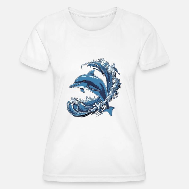 Dolphin Wave - Women's Functional T-Shirt - white