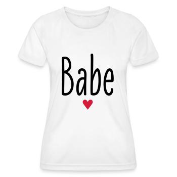 Valentinstag, Spitzname, Babe, Herz, Liebe, Paare - Frauen Funktions-T-Shirt - Weiß - Vorne - AI Model Female 172 dark (172cm)