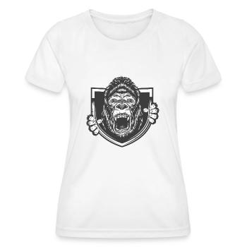 Gorille fou - T-shirt sport Femme - blanc - Devant - AI Model Female 172 dark (172cm)