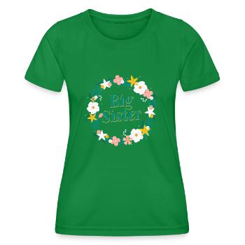 big sister - große Schwester - Frauen Funktions-T-Shirt - Kelly Green - Vorne - AI Model Female 172 dark (172cm)
