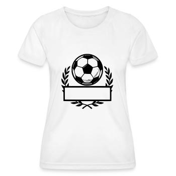 Ballon de foot - Nom prénom - T-shirt sport Femme - blanc - Devant - AI Model Female 172 dark (172cm)