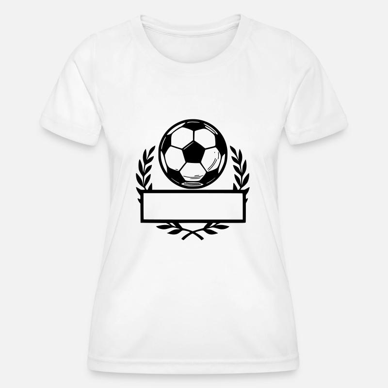 Soccer Ball - Last Name - Women's Functional T-Shirt - white