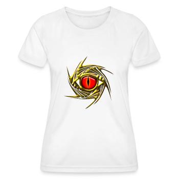 Drachenauge, Dragon Eye, Tattoo Style, Drache Auge - Frauen Funktions-T-Shirt - Weiß - Vorne - AI Model Female 172 dark (172cm)