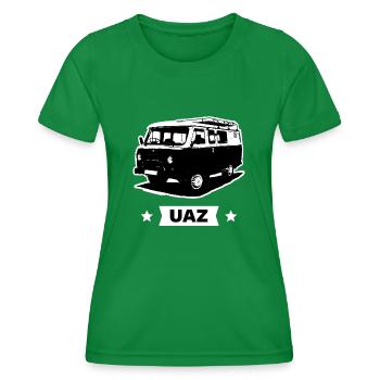 UAZ off-road vehicle Offroad Russia Buchanka 4x4 - Women's Functional T-Shirt - kelly green - Front - AI Model Female 172 dark (172cm)