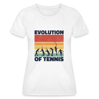 Evolution of Tennis Sport Spieler Tennisspieler - Frauen Funktions-T-Shirt - Weiß - Vorne - AI Model Female 172 dark (172cm)