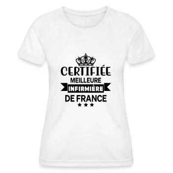 Certifiée meilleure infirmière de France - cadeau - T-shirt sport Femme - blanc - Devant - AI Model Female 172 dark (172cm)
