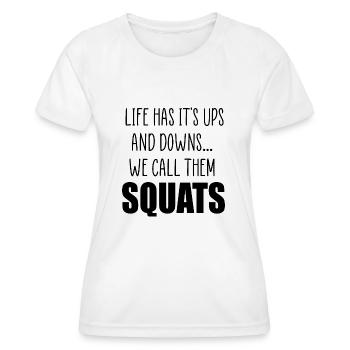 citation squats - T-shirt sport Femme - blanc - Devant - AI Model Female 172 dark (172cm)