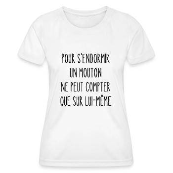 un mouton ne peut compter que sur lui-même - T-shirt sport Femme - blanc - Devant - AI Model Female 172 dark (172cm)