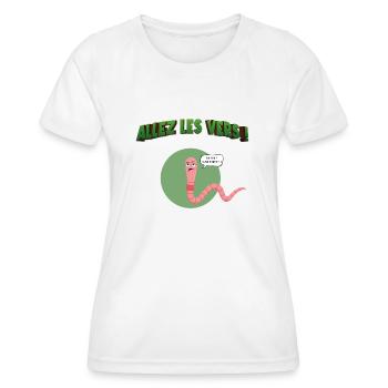Allez les vers ! - T-shirt sport Femme - blanc - Devant - AI Model Female 172 dark (172cm)