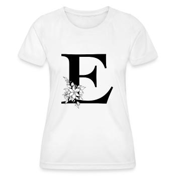 Buchstabe E - Frauen Funktions-T-Shirt - Weiß - Vorne - AI Model Female 172 dark (172cm)