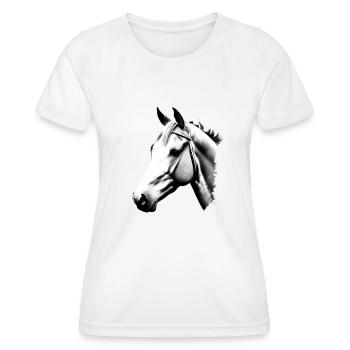Pferd Skizze Bleistift Pferde Tier Porträts 4 - Frauen Funktions-T-Shirt - Weiß - Vorne - AI Model Female 172 dark (172cm)