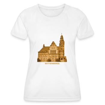 Hôtel de ville de Wittenberge Prignitz Elbe Brandebourg - T-shirt sport Femme - blanc - Devant - AI Model Female 172 dark (172cm)