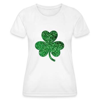 Jour de la Saint-Patrick, Irlande, Irlande, trèfle, paillettes - T-shirt sport Femme - blanc - Devant - AI Model Female 172 dark (172cm)