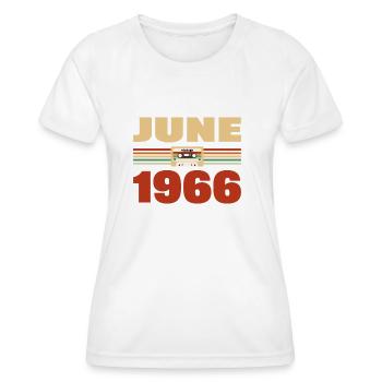 57. Geburtstag Juni Jahrgang 1966 Geschenkidee - Frauen Funktions-T-Shirt - Weiß - Vorne - AI Model Female 172 dark (172cm)