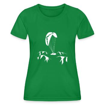 Gleitschirm - Frauen Funktions-T-Shirt - Kelly Green - Vorne - AI Model Female 172 dark (172cm)