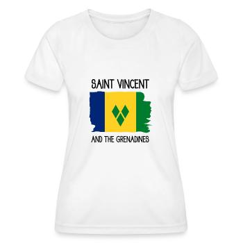 Saint-Vincent - Kingstown - Caraïbes - Antilles - T-shirt sport Femme - blanc - Devant - AI Model Female 172 dark (172cm)
