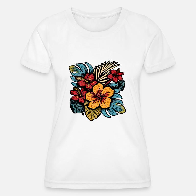 Hibiscus - Women's Functional T-Shirt - white