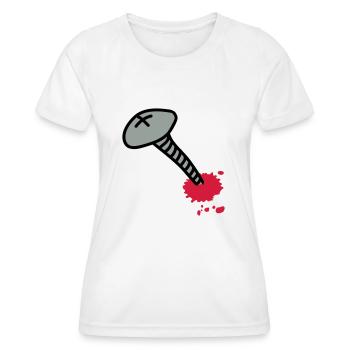 wunde_3c - Frauen Funktions-T-Shirt - Weiß - Vorne - AI Model Female 172 dark (172cm)