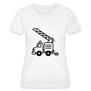 Pompiers auto-pompe - T-shirt sport Femme - blanc - Devant - AI Model Female 172 dark (172cm)