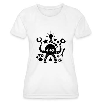 Roboter - Frauen Funktions-T-Shirt - Weiß - Vorne - AI Model Female 172 dark (172cm)