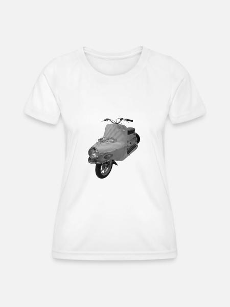 Motorroller Cezeta Tschechoslowakei Oldtimer - Frauen Funktions-T-Shirt - Weiß