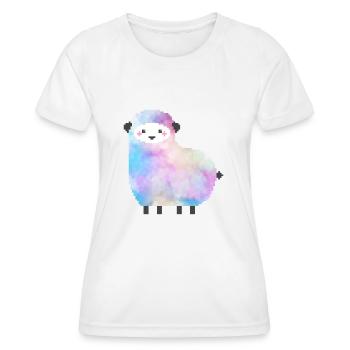 Süßes Schaf Pixelart - Frauen Funktions-T-Shirt - Weiß - Vorne - AI Model Female 172 dark (172cm)
