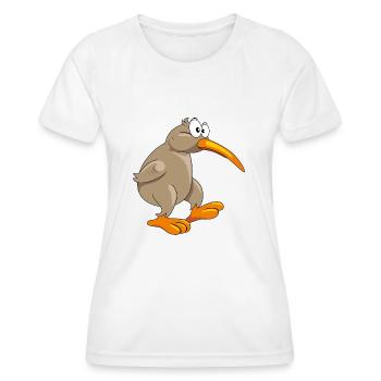 Pensive funny kiwi bird - Women's Functional T-Shirt - white - Front - AI Model Female 172 dark (172cm)